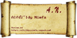 Alföldy Nimfa névjegykártya